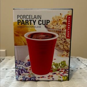 Kikkerland Red Porcelain Party Cup